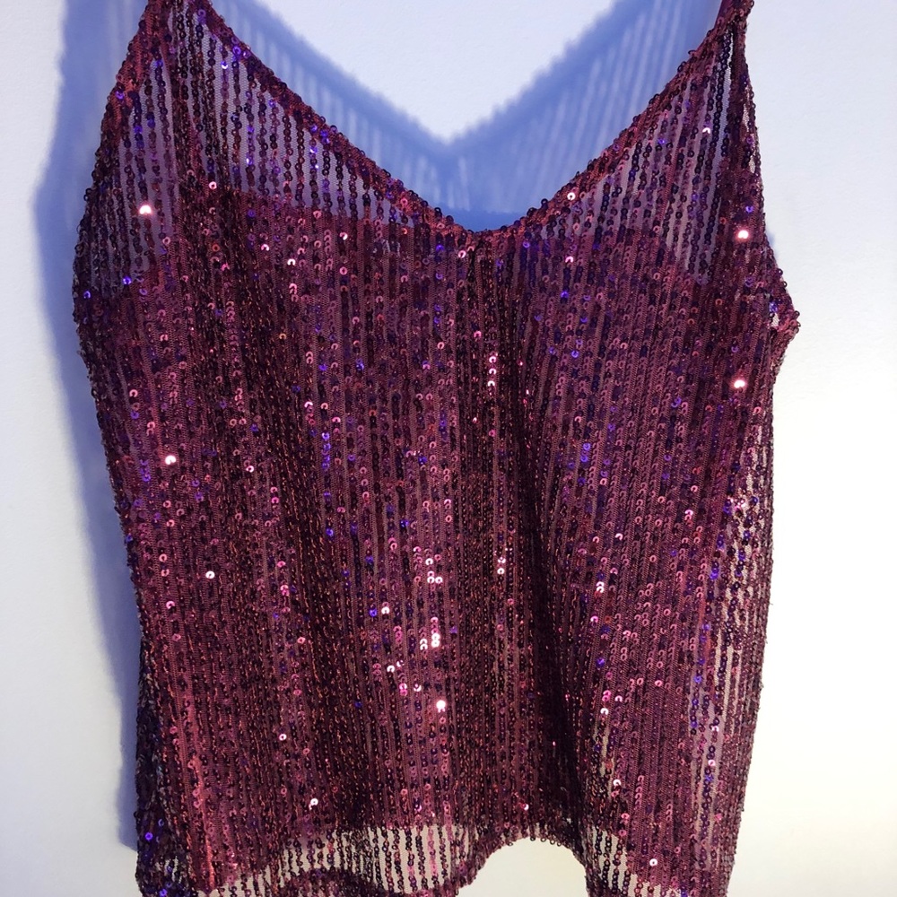 Zara Sequin Night-Out Cropped Tank